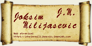Joksim Milijašević vizit kartica